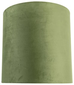 Abajur veludo verde 40/40/40 com interior dourado