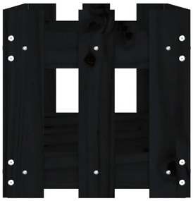 Canteiro elevado c/ design cerca 150x30x30cm pinho maciço preto