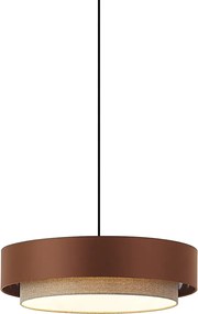 Candeeiro suspenso moderno bronze escuro com taupe 50cm 3-luzes - Drum Duo