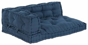 vidaXL Cushion de Sofá Palete 3 pcs Índigo Standard Algodão