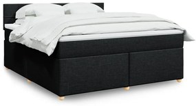 Cama com molas/colchão 180x200 cm tecido preto
