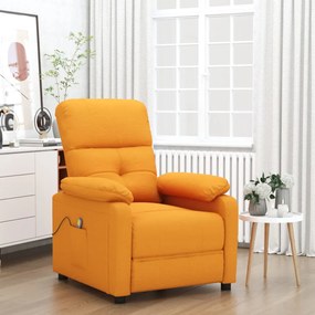 vidaXL Poltrona de massagens tecido amarelo-escuro