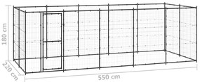 Canil de exterior 12,1 m² aço