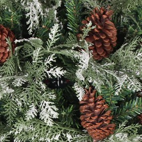 Árvore de Natal com pinhas 120 cm PVC e PE verde e branco
