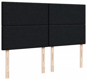 Cama com molas/colchão 200x200 cm tecido preto