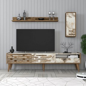 **** Unidade TV Valensiya – Nogueira/Branco/Mármore – 180x35x45 cm

**