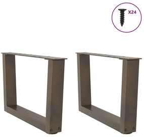 Pés para mesa de centro em formato de V, 2 peças, aço natural, 60x(30-