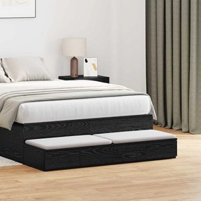 vidaXL Gavetas de Cama Preto 120x36.5x16.5 cm Madeira de Engenharia