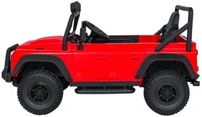 Jipe elétrico para Crianças 24V Land Rover Defender 110 SVX Concept Rodas Espuma EVA, Assento couro ecológico Vermelho