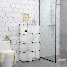 Guarda Roupa Modular Armário de plástico com 9 cubos 93 x 31 x 93 cm Branco