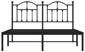 Estrutura de cama com cabeceira 140x200 cm metal preto