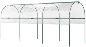 Outsunny Estufa de Jardim Estufa de Tomates 4 Arcos de Aço Lona de PVC 4x1,23x1,71 m Verde | Aosom Portugal