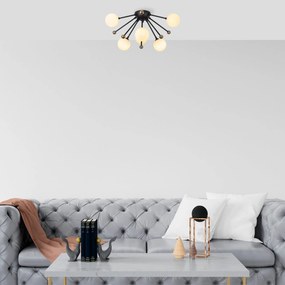 Candeeiro Chandelier Roze – Preto Antique Branco – 50 x 50 x 28 cm
