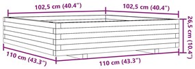 Vaso/floreira jardim 110x110x26,5 cm pinho maciço castanho-mel