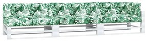 Almofadões para móveis de paletes 7 pcs tecido padrão de folhas