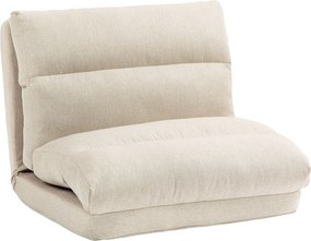 Poltrona de chão, sofá reclinável, poltrona convertível em cama reclinável de 90° a 180°, tecido - 70 x 72 x 56 cm - bege