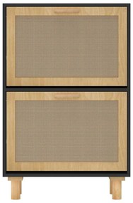 Sapateira 52x25x80 cm derivados de madeira/vime natural preto