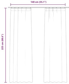 Cortinas blackout c/ ganchos 2 pcs 140x225cm veludo azul escuro