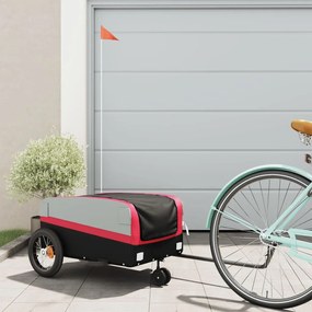 Reboque para bicicleta 30 kg ferro preto e vermelho