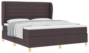 Cama Box Spring com Colchão vidaXL Marrom Escuro 180x200 cm Tecido