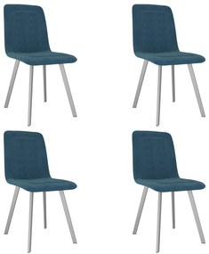 vidaXL Cadeiras de jantar 4 pcs veludo azul
