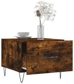 Mesa centro 2 pcs 50x50x40 cm madeira processada cor fumado