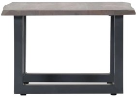 Mesa centro c/ arestas vivas 60x60x40cm acácia maciça cinzento