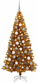 vidaXL Árvore de Natal com 300 LEDs com suporte Ouro 180 cm PET