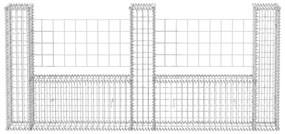 Cesto gabião em forma de U aço galvanizado 240x20x100 cm