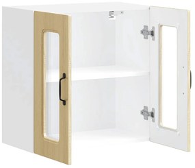 Armário de parede de cozinha porta vidro Kalmar carvalho sonoma