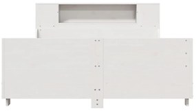 Cama sem colchão 120x190 cm madeira de pinho maciça branco