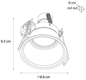 Conjunto de 6 Focos Embutidos Pretos GU10 50mm IP44 - Dept Moderno