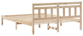 Estrutura da Cama Castanho 140 x 200 cm Madeira de pinho maciça