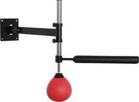 HOMCOM Punching Ball Boxe Montado Parede Altura Ajustável Barra Giratória Inflador Treino Eficaz 79x72x20cm Preto Vermelho | Aosom Portugal