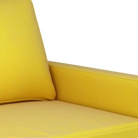 Sofá Hope de 2 Lugares - Cor Amarelo - Em Veludo - Assento, Apóios de