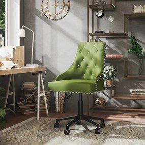 vidaXL Cadeira de jantar giratória veludo verde-claro