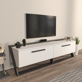 Móvel de TV Astrid – Branco e Preto – 163,8 cm x 46,8 cm x 36,6 cm
