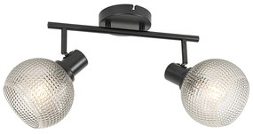 Projetores de teto design preto com vidro fumê 2 luzes - Chico