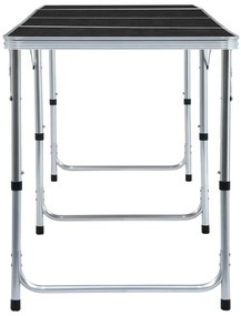 Mesa de campismo dobrável 240x60 cm alumínio cinzento