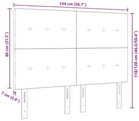 Cabeceira vidaXL Botão Tufted Cinza Claro 140 cm Tecido