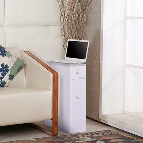 Armário de Casa de Banho Armário de Armazenamento 2 gavetas Roupa de Banho  16 x 48,5 x 58 cm Branco