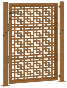 Portão de jardim 105x130 cm design cruzado de aço resistente