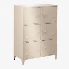 Taquilla De 6 Portas 80x40 Cm Em Aço Pohpli Tapioca Bege - Sklum