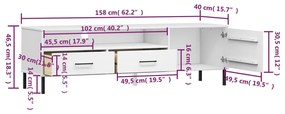 Móvel de TV c/ pernas de metal pinho maciço OSLO branco