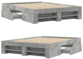 Estrutura de cama 140x190 cm derivados de madeira cinza cimento