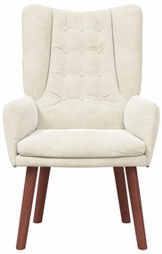 Poltrona Relaxante em Veludo Creme