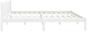 Estrutura de cama 200x200 cm pinho maciço branco