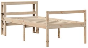 Cama para idosos com cabeceira 75x190 cm pinho maciço