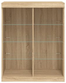 Aparador com luzes LED 81x37x100 cm carvalho sonoma