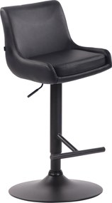 Banco de Bar de couro sintético Preto